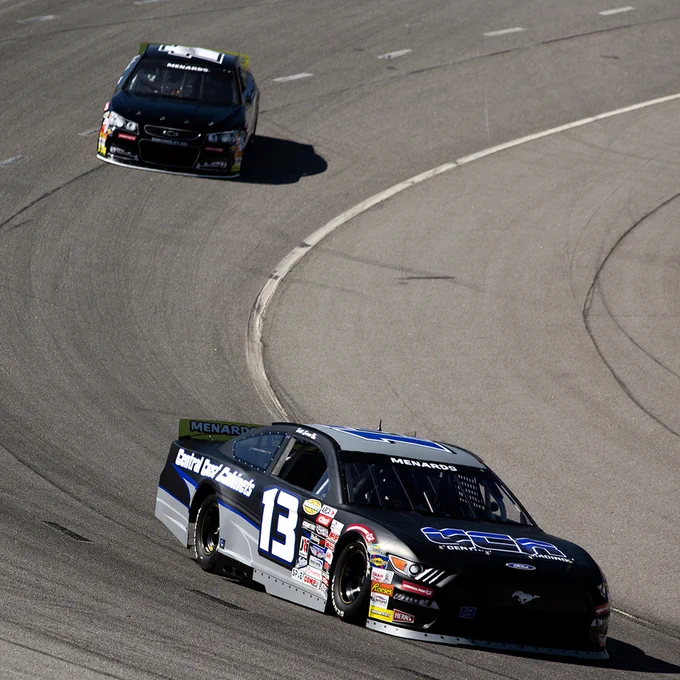 ARCA Menards Series West cars make a lap around Kevin Harvick's Kern Raceway.