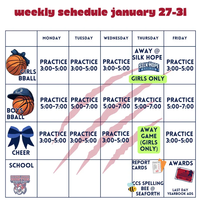Weekly Schedule 