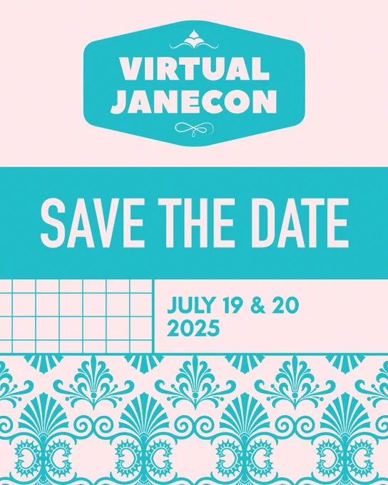 Image reads "Virtual JaneCon. Save the date. July 19 & 20" 