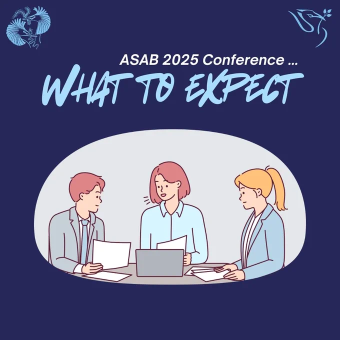 Infographic stating: 'What to expect' for the ASAB 2025 Conference