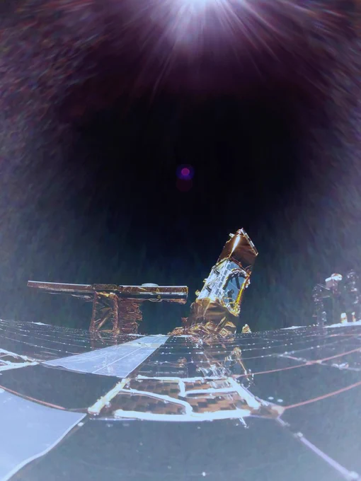 The first image from space of Firefly’s Blue Ghost mission 1 lunar lander as it begins its 45-day transit period to the Moon. Credit: Firefly Aerospace