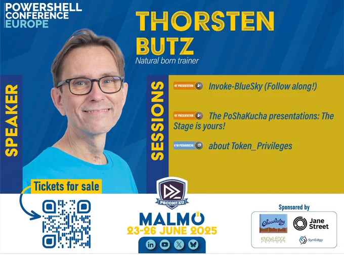 Advertising PSConfEU with. Speaker Thorsten Butz