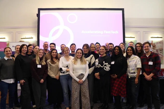 Group photo of Accelerating FemTech cohort, team and partners.