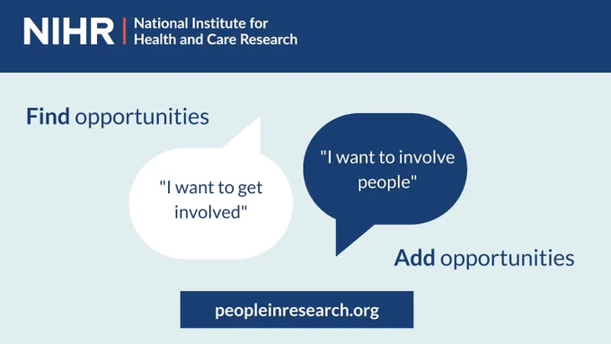 Find opportunities. "I want to get involved". Add opportunities. "I want people involved". 