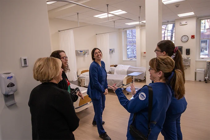 MCC nursing students talking in a group