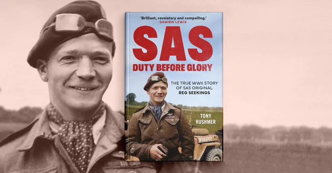 Book cover for 'SAS: Duty Before Glory' featuring Reg Seekings