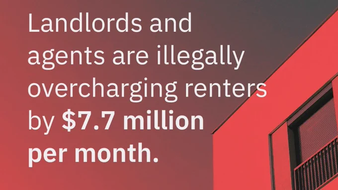 Landlords and agents are illegally overcharging renters by $7.7 million per month.