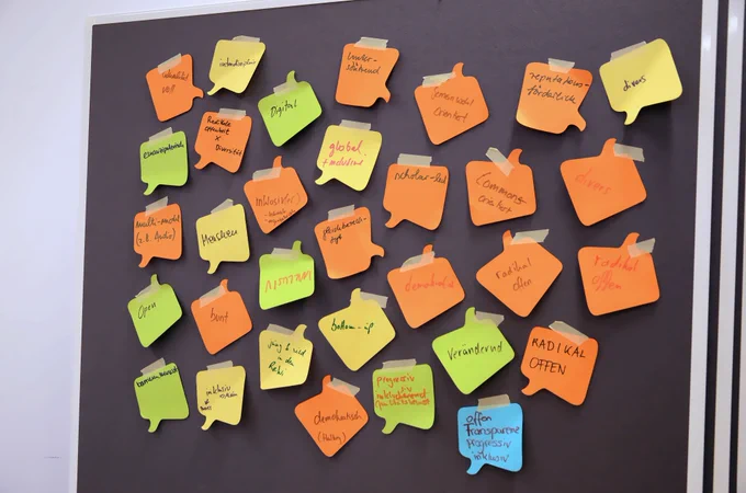 Ergebnisse der Werte von OpenRewi auf Post-its