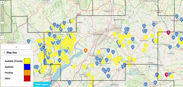Heathland Bird Survey sites for Woodlark