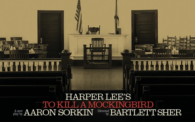 An American courtroom. The courtroom is empty and the photo is sepia toned