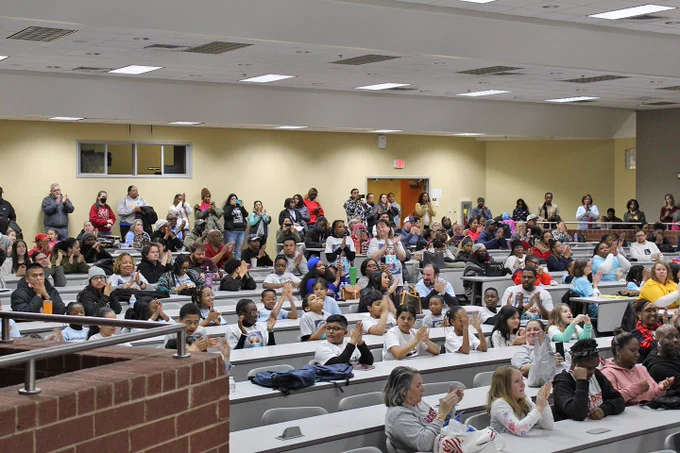 Photo from Rockdale County Helen Ruffin Reading Bowl January 25, 2025 at RCA, of students, teachers/staff, parents and audience.