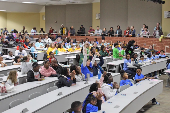 Photo from Rockdale County Helen Ruffin Reading Bowl January 25, 2025 at RCA, of students, teachers/staff, parents and audience.