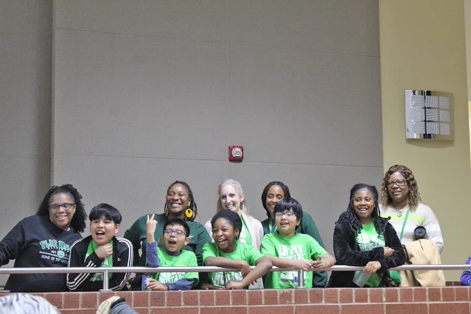 Photo from Rockdale County Helen Ruffin Reading Bowl January 25, 2025 at RCA, of students, teachers/staff, parents and audience.