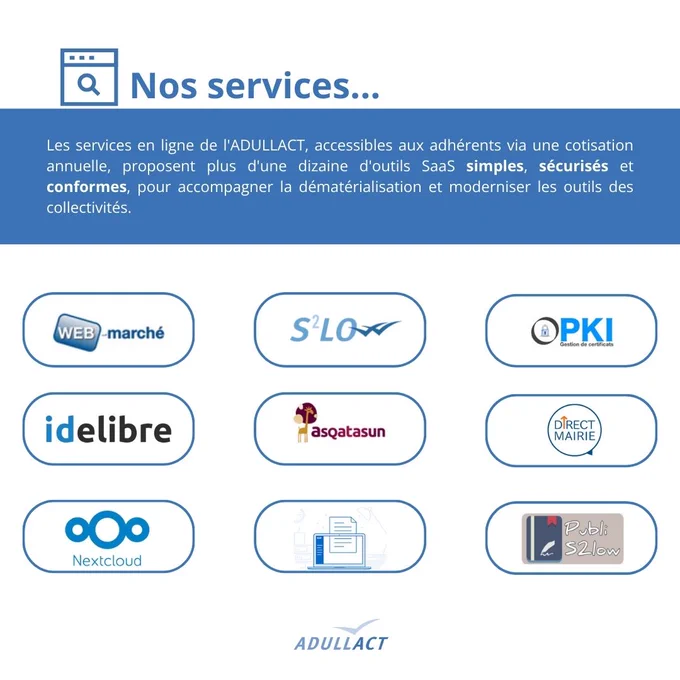 ✨ Découvrez les services en ligne de l'ADULLACT !
Pour accompagner la dématérialisation et moderniser les outils des collectivités, l'ADULLACT met à disposition de ses adhérents plus d'une dizaine d'outils SaaS.
✅ Simples à utiliser
✅ Sécurisés pour protéger vos données
✅ Conformes aux normes en vigueur
Ces services en ligne sont accessibles via une cotisation annuelle et répondent aux besoins des collectivités en quête d'innovation et d'efficacité.
💡 Rejoignez-nous pour bénéficier de ces solutions adaptées et faire un pas de plus vers la modernisation de vos pratiques !
🔗 Pour en savoir plus : https://adullact.org/services-web
#Adullact #LogicielLibre #collterr