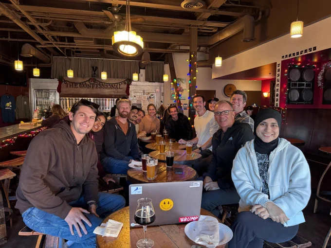alwaysAI team members at a happy hour.
