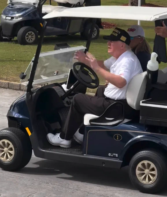 Trump golfing