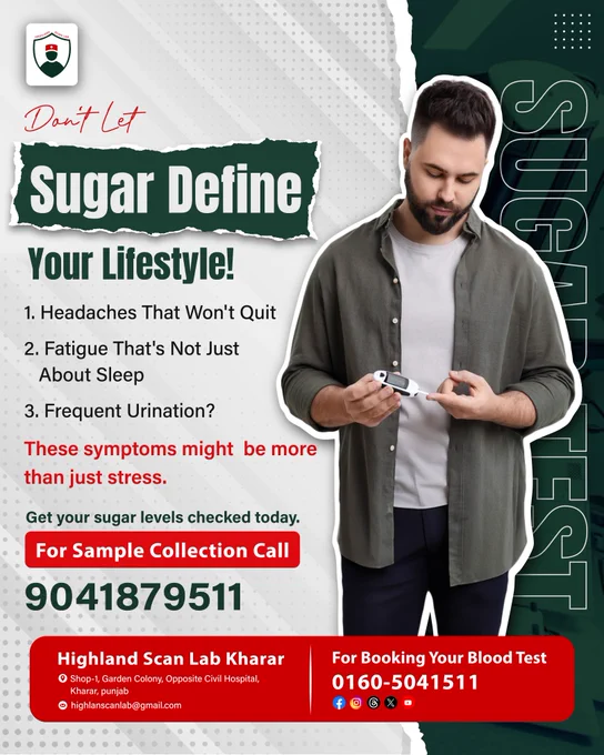 Don't let sugar define your lifestyle. Get your sugar levels checked today!