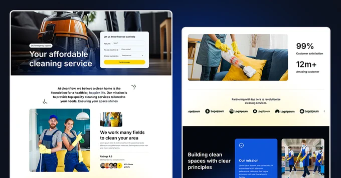 Cleanflow Webflow template delivers a modern, responsive solution for home services businesses with user-friendly features.