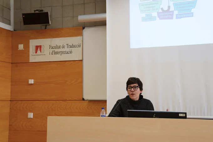 Estel·la Oncins during her presentation at Fun for All 7 conference.