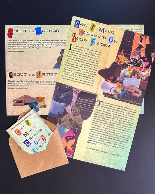 Both sides of the zine. On the back side are the bios of the author and artist.