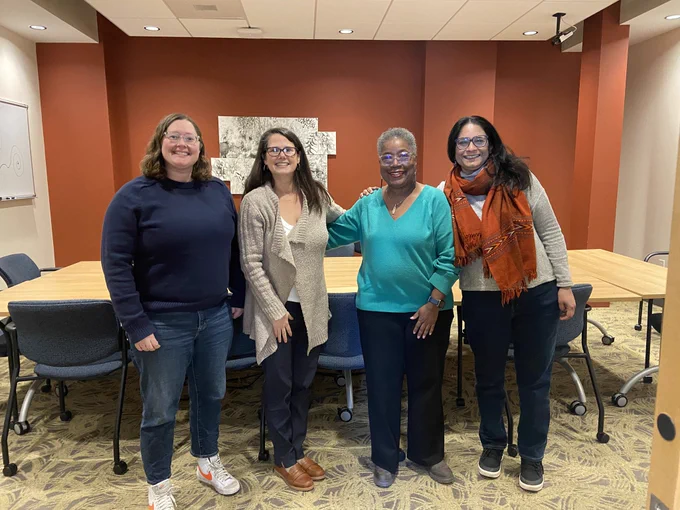 Image of my dissertation committee, Meredith Bak, Julie Washington, Sarada Balagopalan