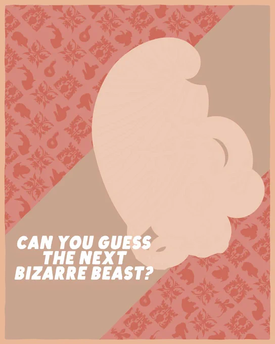 a silhouette of a nondescript sort of swoopy shaped  light pink object with the text "CAN YOU GUESS THE NEXT BIZARRE BEAST?" in the Bizarre Beasts font. 

Oh wait--did you check the alt text for spoilers? You sneaky, cheeky little stinker! You'll have to wait for Monday's reveal just like everybody else. 

But since you made it this far I'll give you an extra clue... mating literally costs these cephalopods an arm. Do with that what you will.