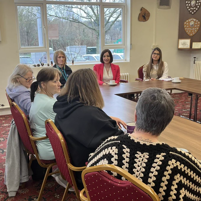 Bridget Phillipson at a roundtable with parents.