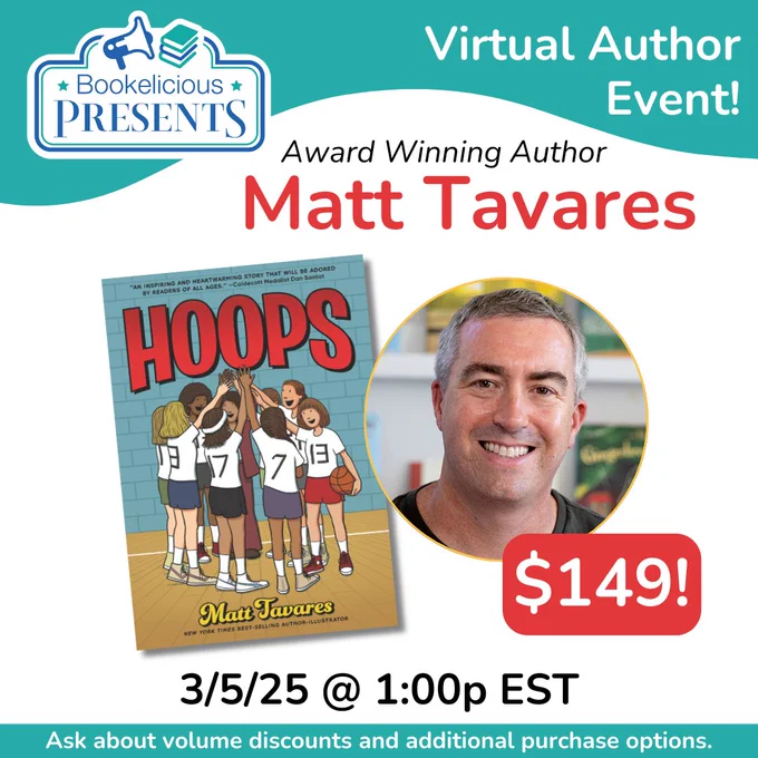 📚 🎉 Virtual Author Event for your school!
Draw with @tavaresbooks!
https://www.bookelicious.com/bookelicious-presents/

📅 3/5/25 @ 1:00p EST

Register ⬇️ (Or choose 3 events for $399)
https://xuyx9zzuvpq.pro.typeform.com/to/jDzsGXME?typeform-source=www.bookelicious.com
✨ Standards Aligned • Interactive • Inclusive ✨
@Candlewick @CandlewickClass 