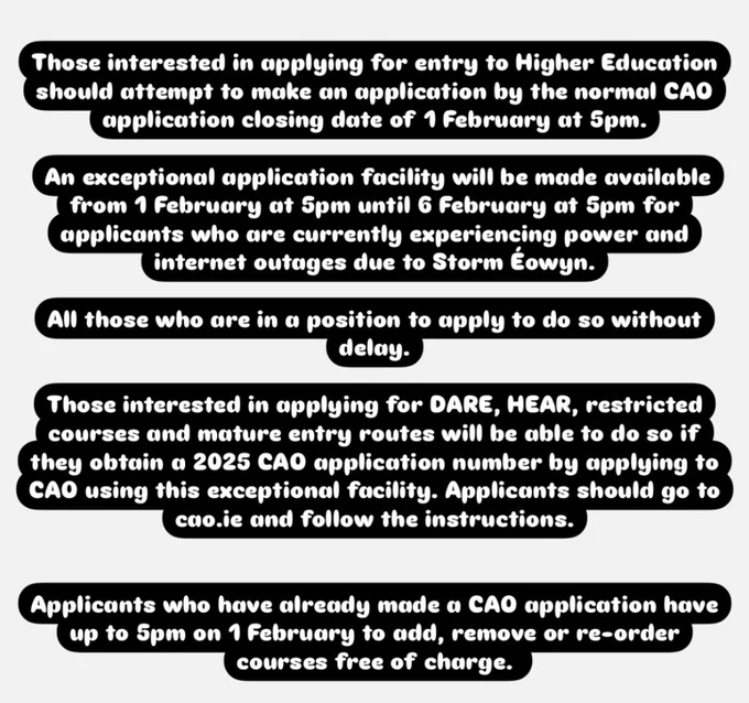 Information in the CAO exceptional application facility