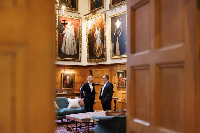 Prime Minister Keir Starmer meets German Chancellor Olaf Scholz for a bilateral meeting at Chequers.