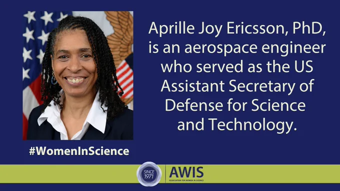 Aprille Joy Ericsson, PhD, is an aerospace engineer who served as the US Assistant Secretary of Defense for Science and Technology.