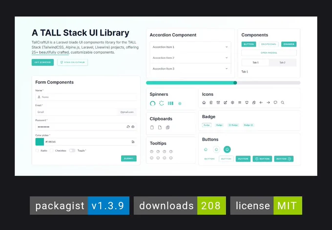 TallCraftUI - TallStack UI Components Library 