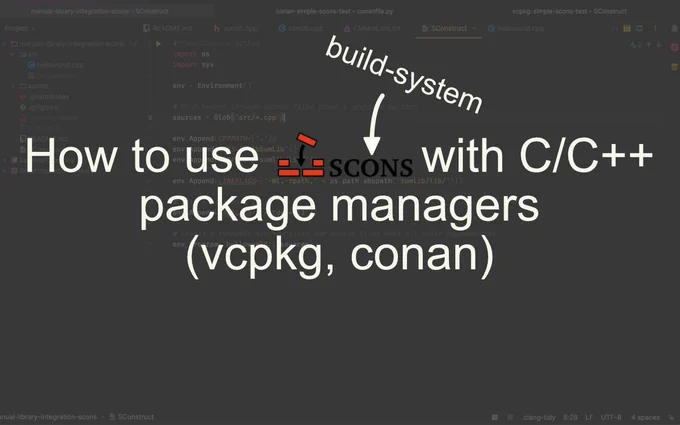 Blog Post Cover Reading: How to use scons build-system with C/C   package managers (vcpkg, conan)
