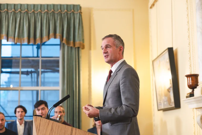 Peter Kyle speaking at the Number 10 AI Reception