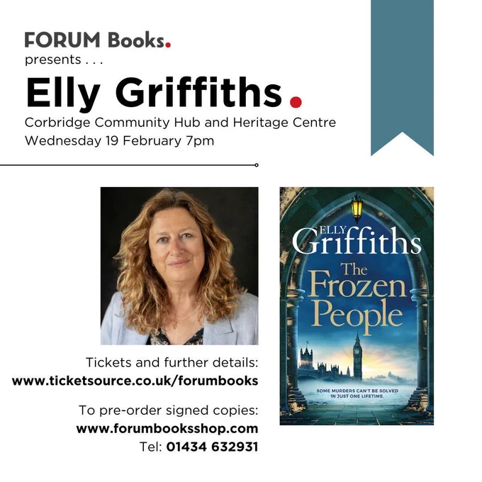 Elly Griffiths & her new book The Frozen People - event in Corbridge Feb 19