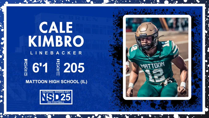 Join us in welcoming Cale Kimbro to the
@EIU_FB family!

🏈 Linebacker
🏫 Mattoon High School (IL)
📷@kimbro_cale

Go Panthers!

#WeNotMe | #ChooseTheChuck | #NSD25 

