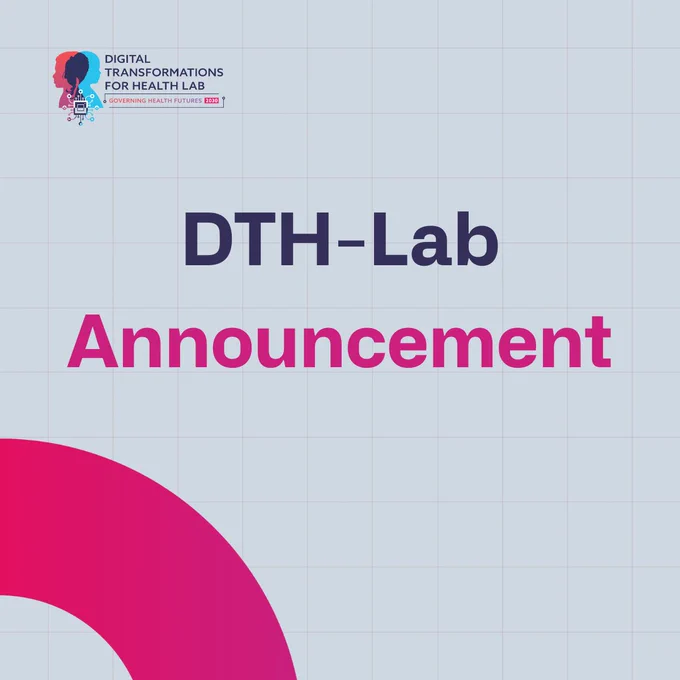 DTH-Lab branded graphic on pale blue background with pink circle. Text reads: DTH-Lab Announcement