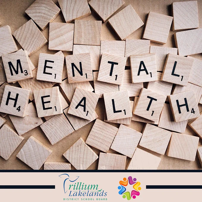 A pile of Scrabble tiles spelling out Mental Health, and the TLDSB and TLDSB Equity logos.