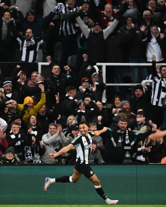Jacob Murphy celebrates his opener against Arsenal