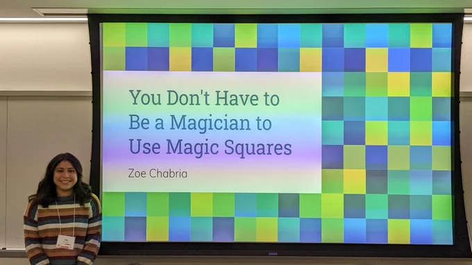 Zoe Chabria at the Early Career Teaching Conference held at Towson University in 2024. 