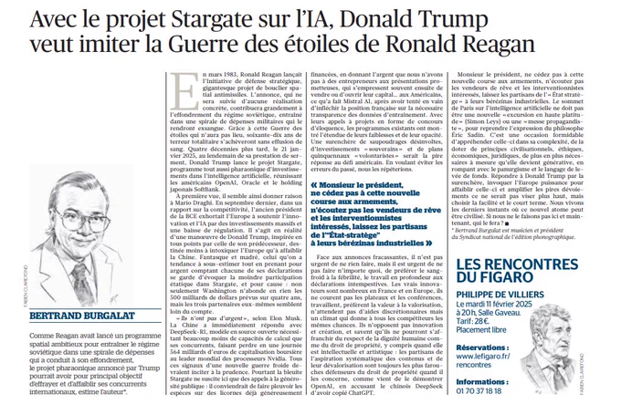 tribune de Bertrand Burgalat (président du Snep) parue dans Le Figaro sur l’IA