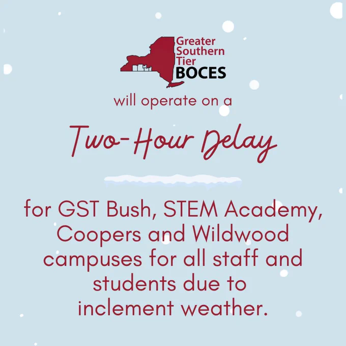 2 hour delay notice