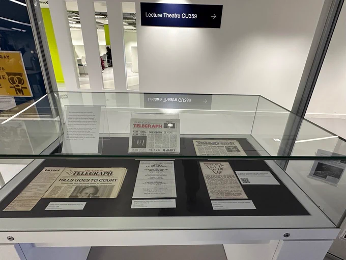 Photograph of LGBT  History in the Archives display on level 3 of the Andersonian Library library.