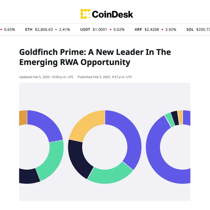 Goldfinch Prime: A New Leader in The Emerging RWA Opportunity