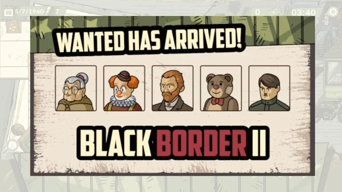 featured image for our news on Black Border 2 Update 2.1. It features a Wanted list with five photographs, one of which is teddy bear-like.