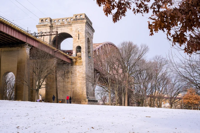Astoria Park on a snowy February afternoon.