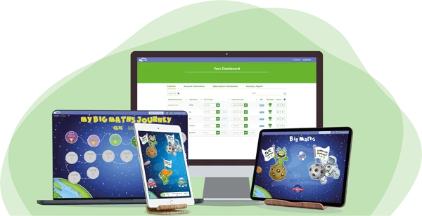 Image showing screens from Big Maths at Home https://www.bigmaths.com/home-learning/
