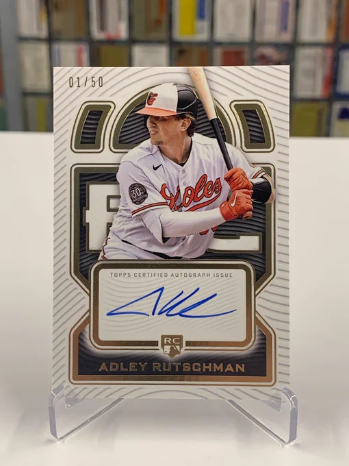 2023 Topps Definitive Rookie Autographed Card
Adley Rutschman, Baltimore Orioles (01/50)