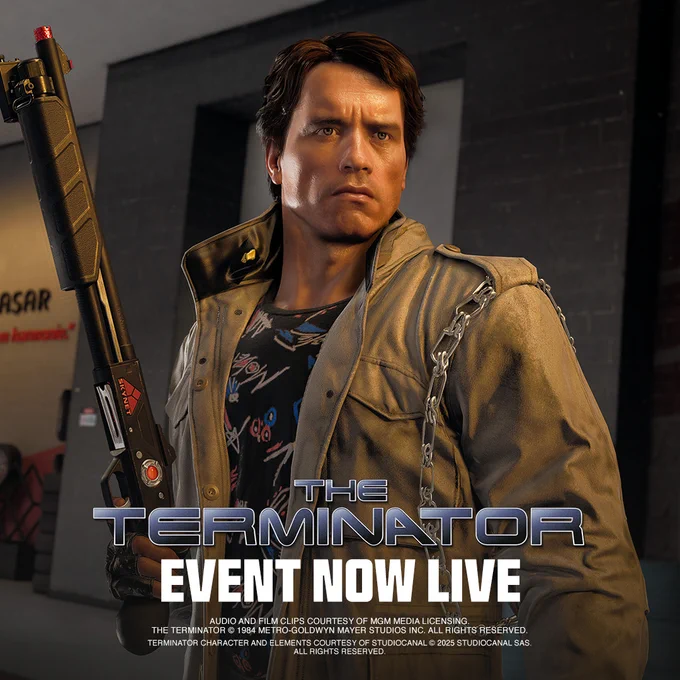 The Terminator Event Now Live showing the Terminator
