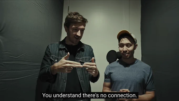 screen shot of Shane and Ryan on buzzfeed unsolved with the caption text “You understand there’s no connection.”